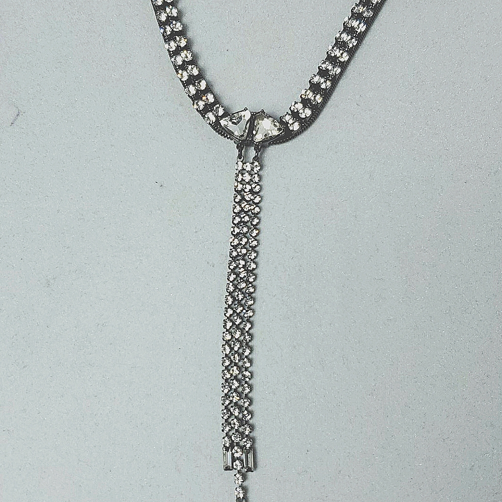 Rebecca Minkoff Gemma Fringe Necklace (Crystal) Necklace - Picture 2 of 4